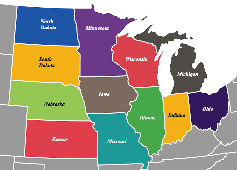 Fetch United States Map Midwest Free Vector